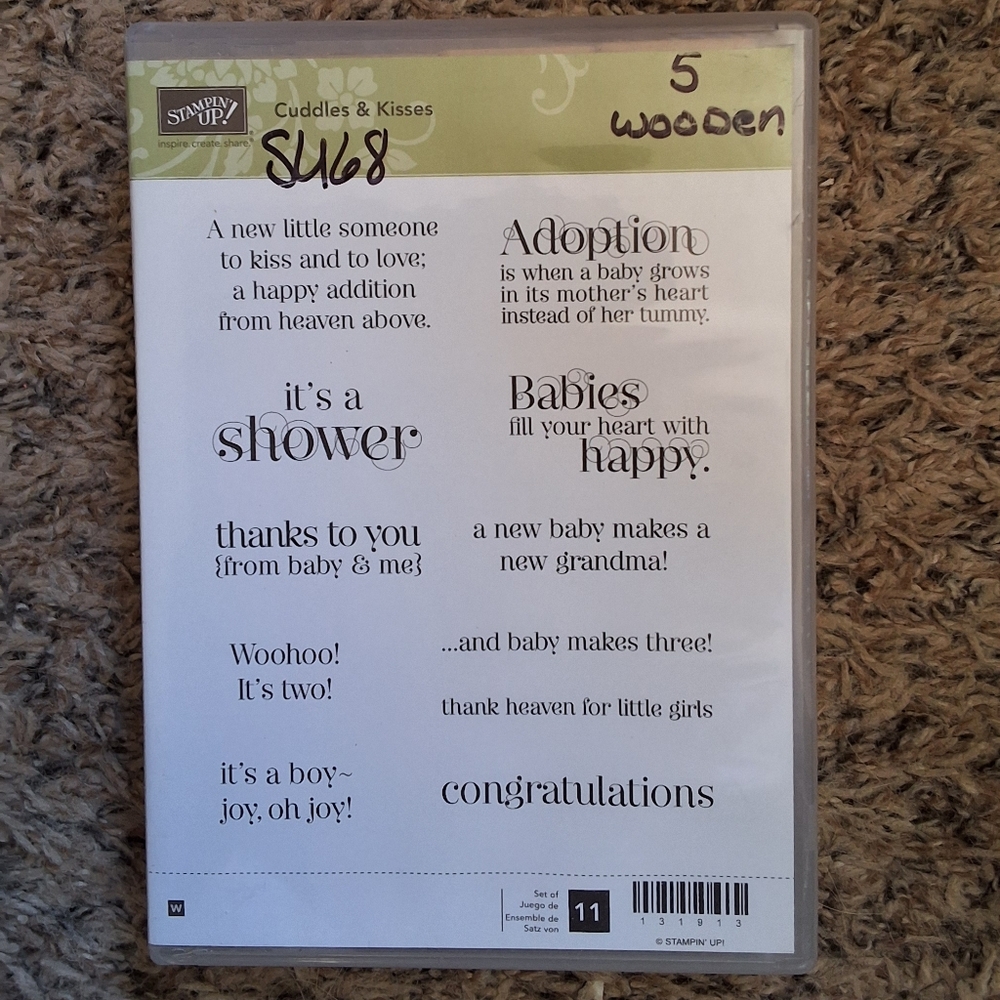 Stampin Up Cuddles and kisses stamps